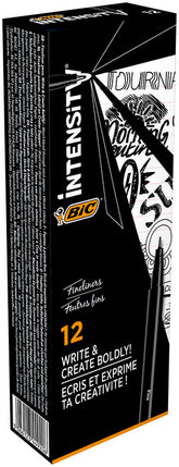 Rotulador Bic Intensity Fine Negro | Bic | Pack 12 Unidades